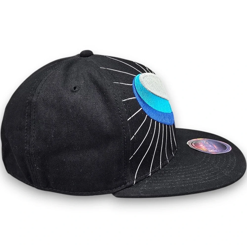 Deadmau5 Snapback Hat Mens One Size Black Blue Cotton Embroidered Flat Brim Cap